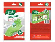 Рукавички латексні МЕЛОЧИ ЖИЗНИ Aloe Vera Комфорт міцні р. M 1 пар/уп. зелені